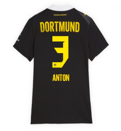 Borussia Dortmund Waldemar Anton #3 Vieraspaita Naisten 2026-27 Lyhythihainen Borussia Dortmund Waldemar Anton #3 Vieraspaita Naisten 2026-27 Lyhythihainen